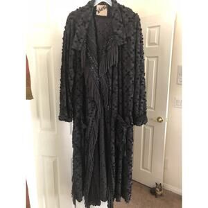 Antique Chenille GLORY Coat - Large/Black